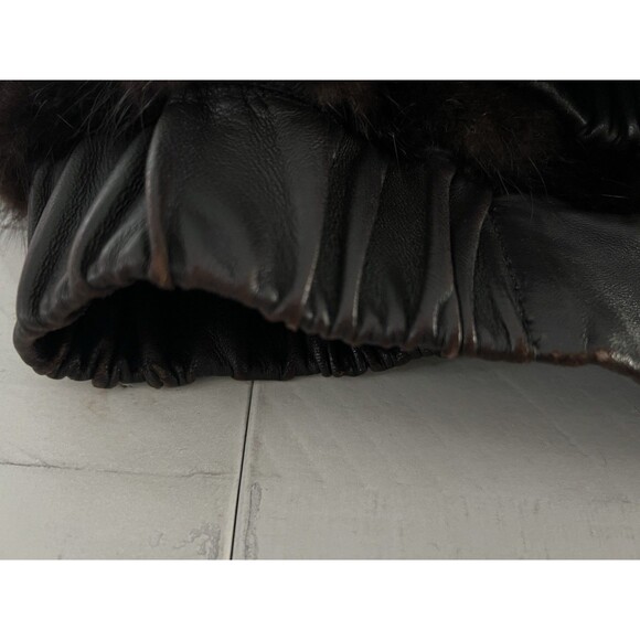 Vintage Mano Swartz Reversible Beaver Fur & Leather Bomber Jacket No Size - Picture 6 of 16